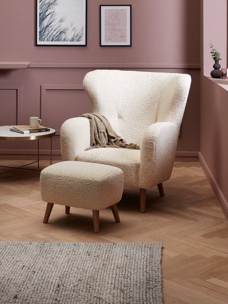 Fåtölj VILDSUND offwhite teddytyg