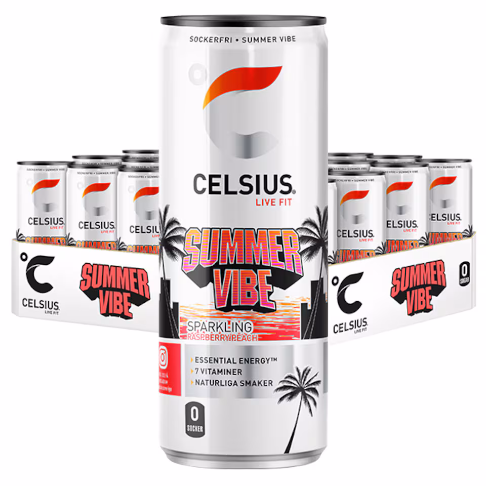 Celsius Summer Vibe Raspberry Peach 24x355ml