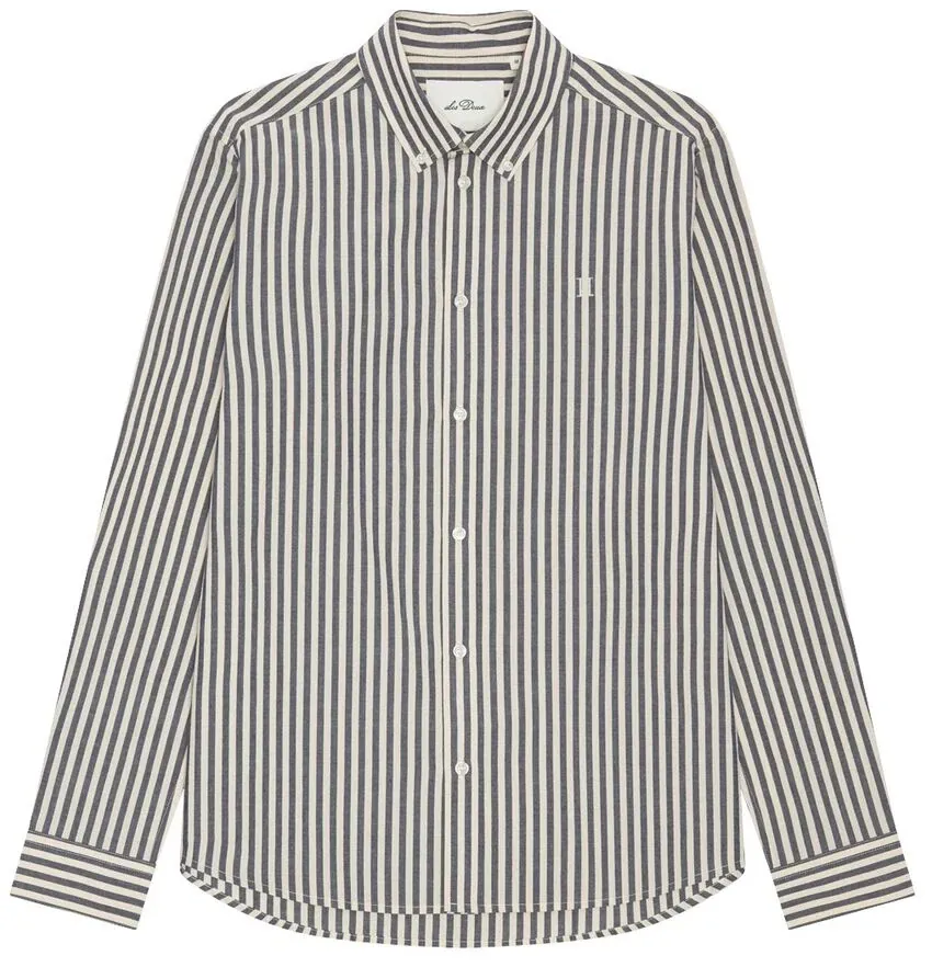 Les Deux Konrad Dark Navy Striped Shirt