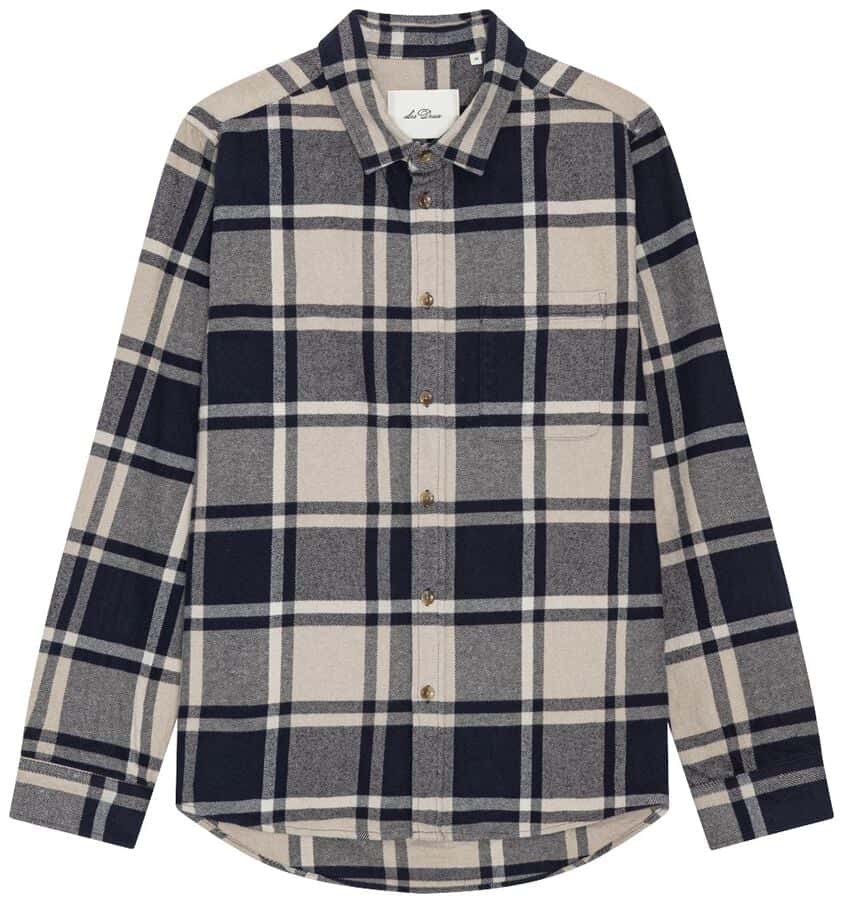 Les Deux Jeremy Dark Navy Flannel Shirt
