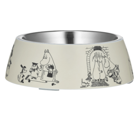Hundmatskål med Mumin-motiv hos Dogman and friends
