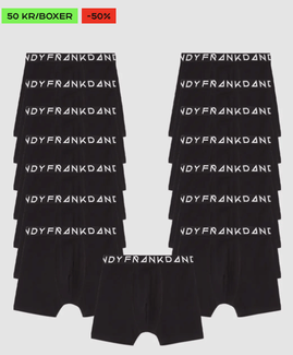 15-pack boxershorts hos Frank Dandy för 50 kr/boxer