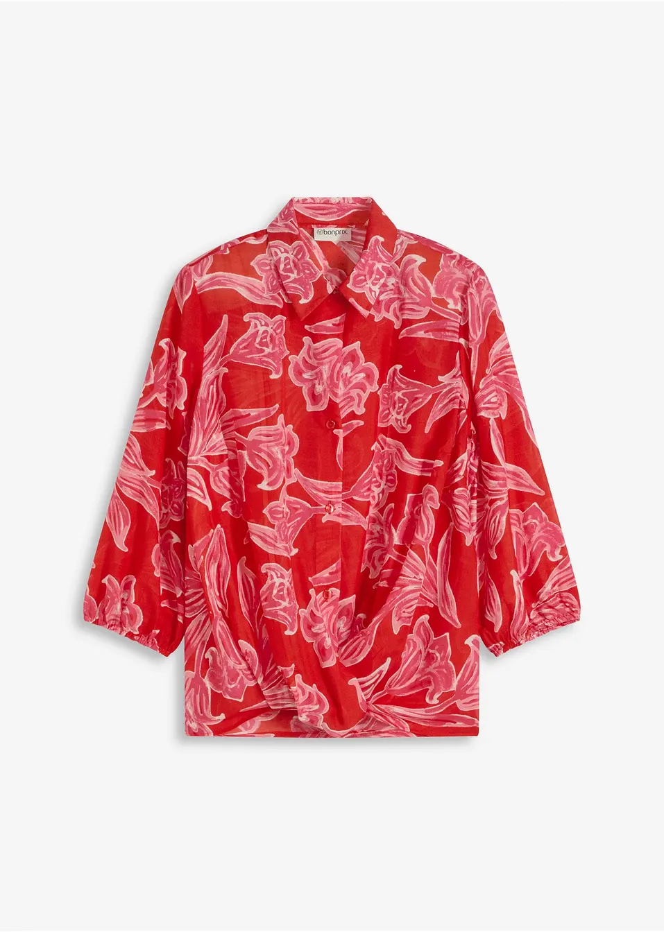 Elegant rosa blus med blommönster