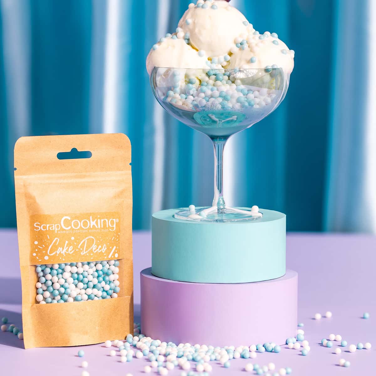 ScrapCooking Strössel Små Kulor Blå/Vit 55 g
