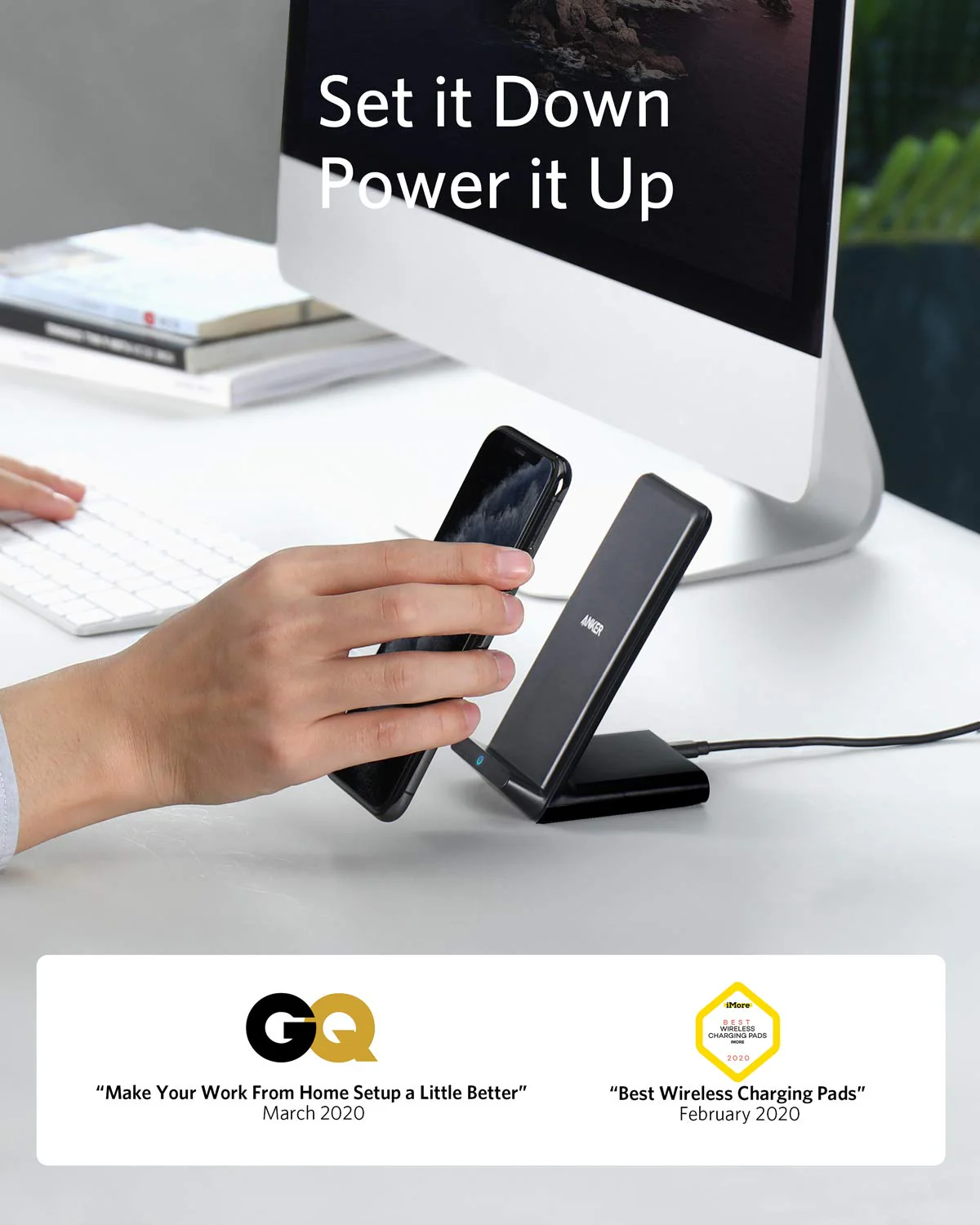 Buy Anker 313 Wireless Charger (Stand) | Upright View Nordics
