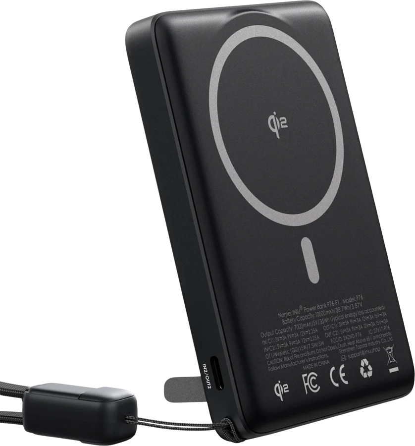 INIU MagPro Slim Powerbank 10000 mAh Svart