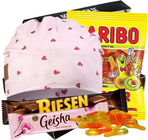 Grattis nyfödd present med mössa