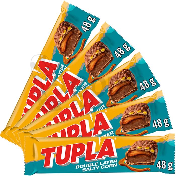 Cloetta Tupla Salty Corn Chokladbars 5‑pack