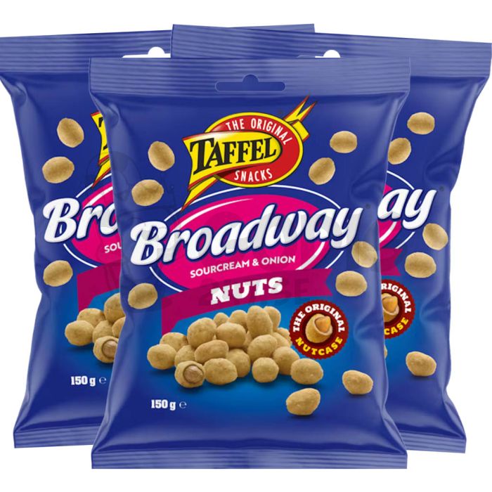 Taffel Broadway Sourcream & Onion Nötter 3-pack