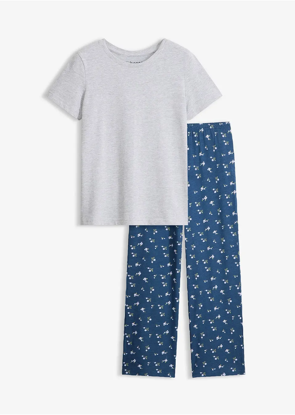 Modern pyjamas med blommiga byxor