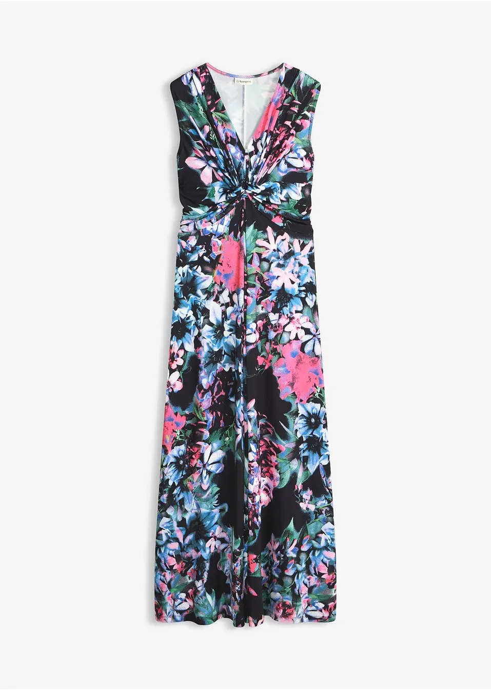 Elegant svart blommig sommarklänning