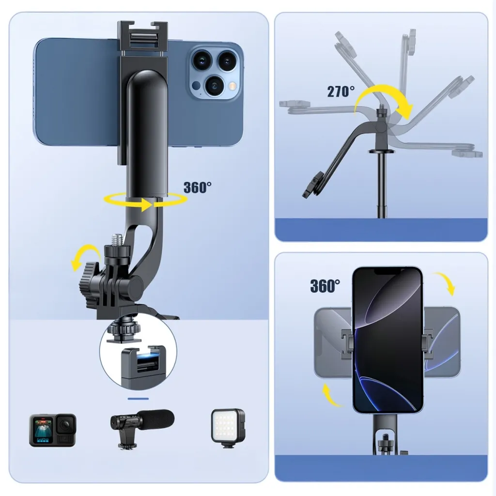 Wozinsky WC1Y30S Selfiepinne med Tripod 1,3m Svart