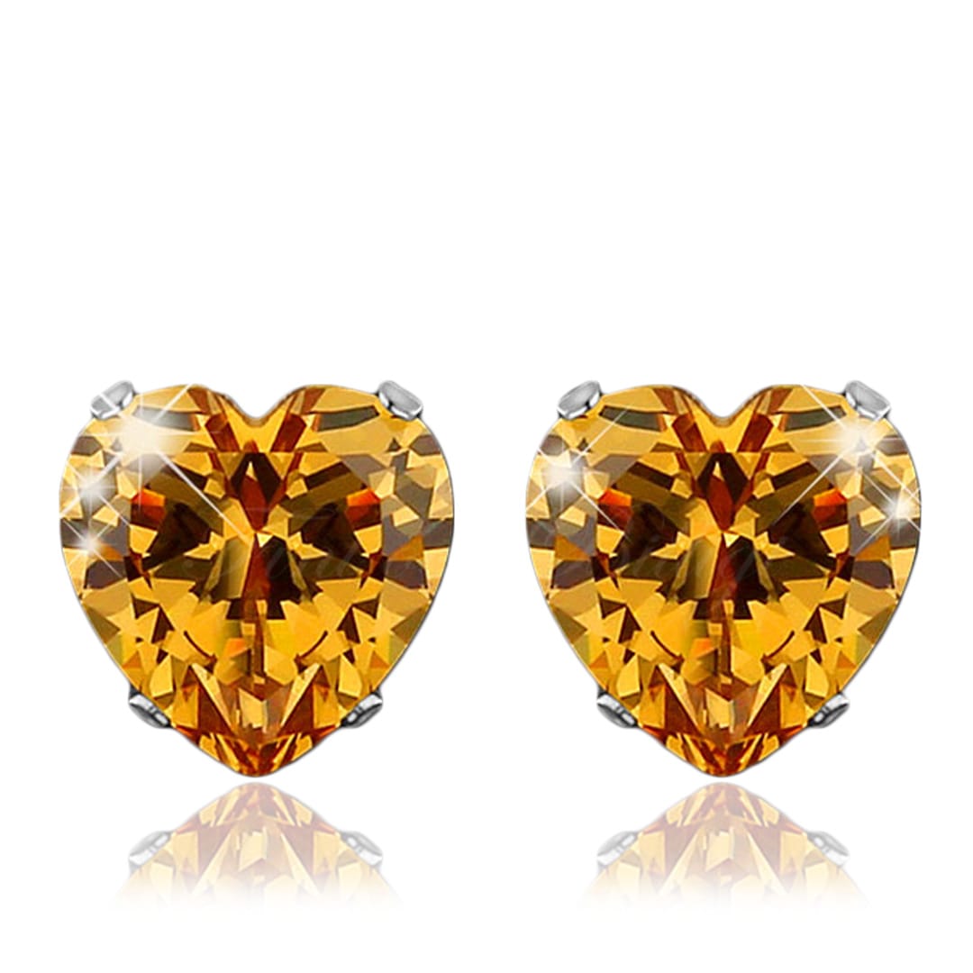 Champagne Love Hjärtformade Zirconia Örhängen
