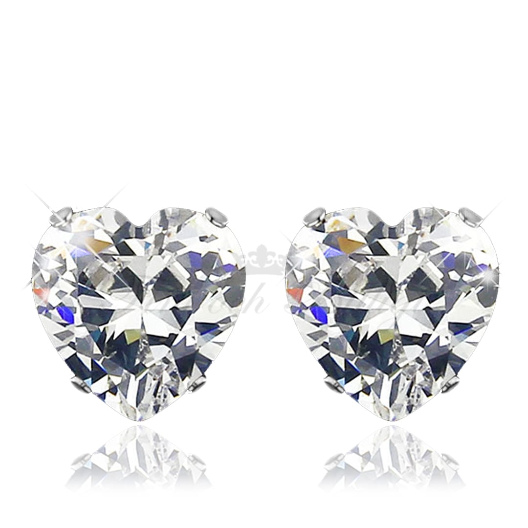 10mm Hjärtformade Cubic Zirconia Stiftörhängen