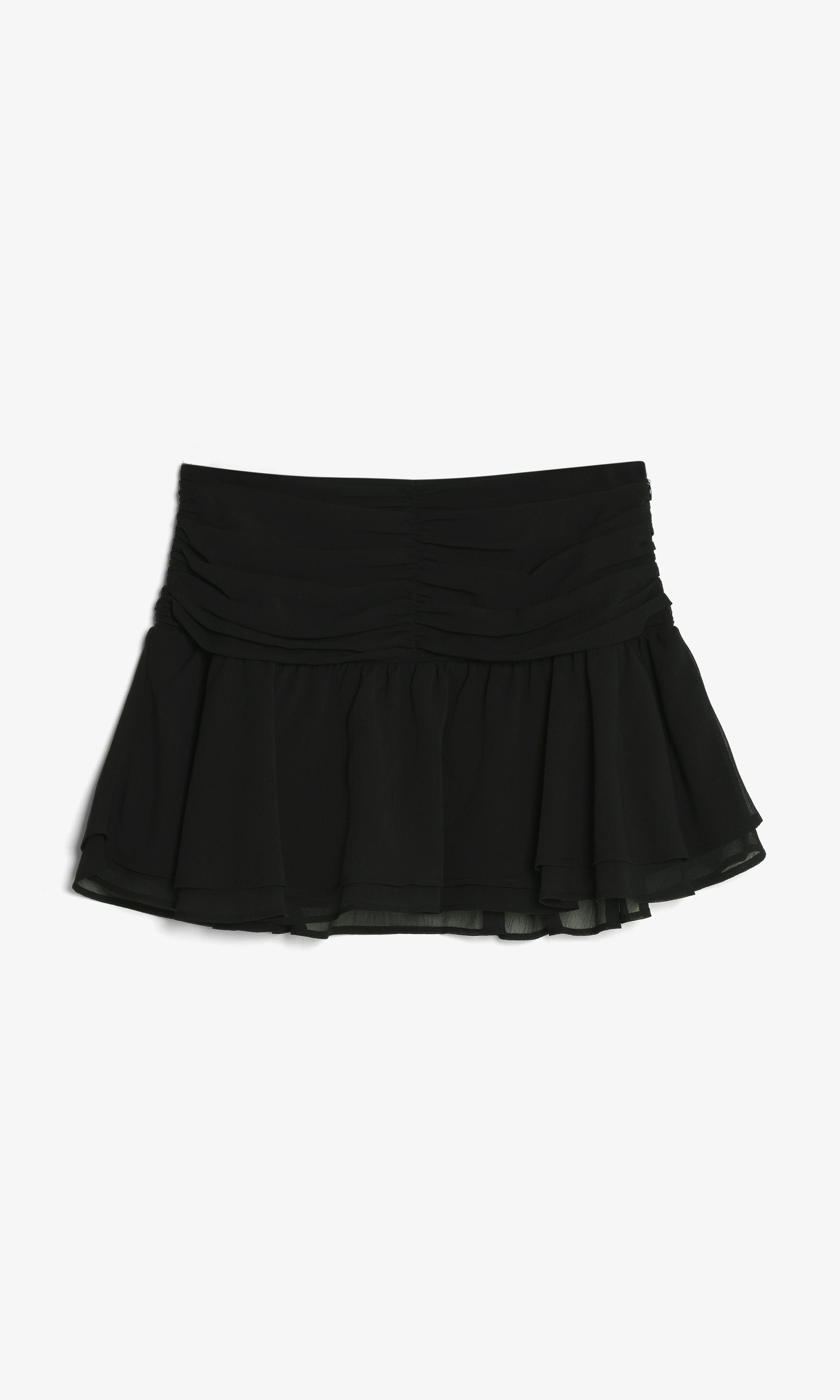 Elegant Svart Ruffle Kjol för Dam