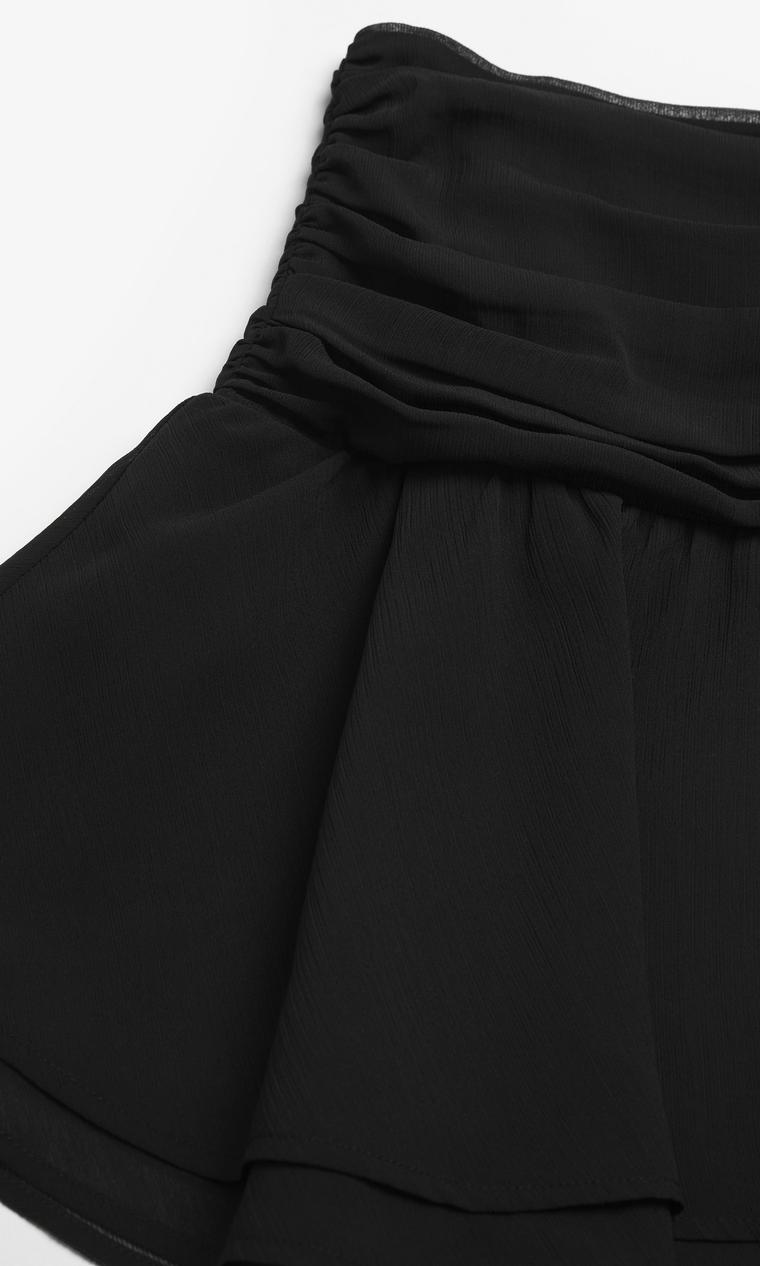 Elegant Svart Ruffle Kjol för Dam