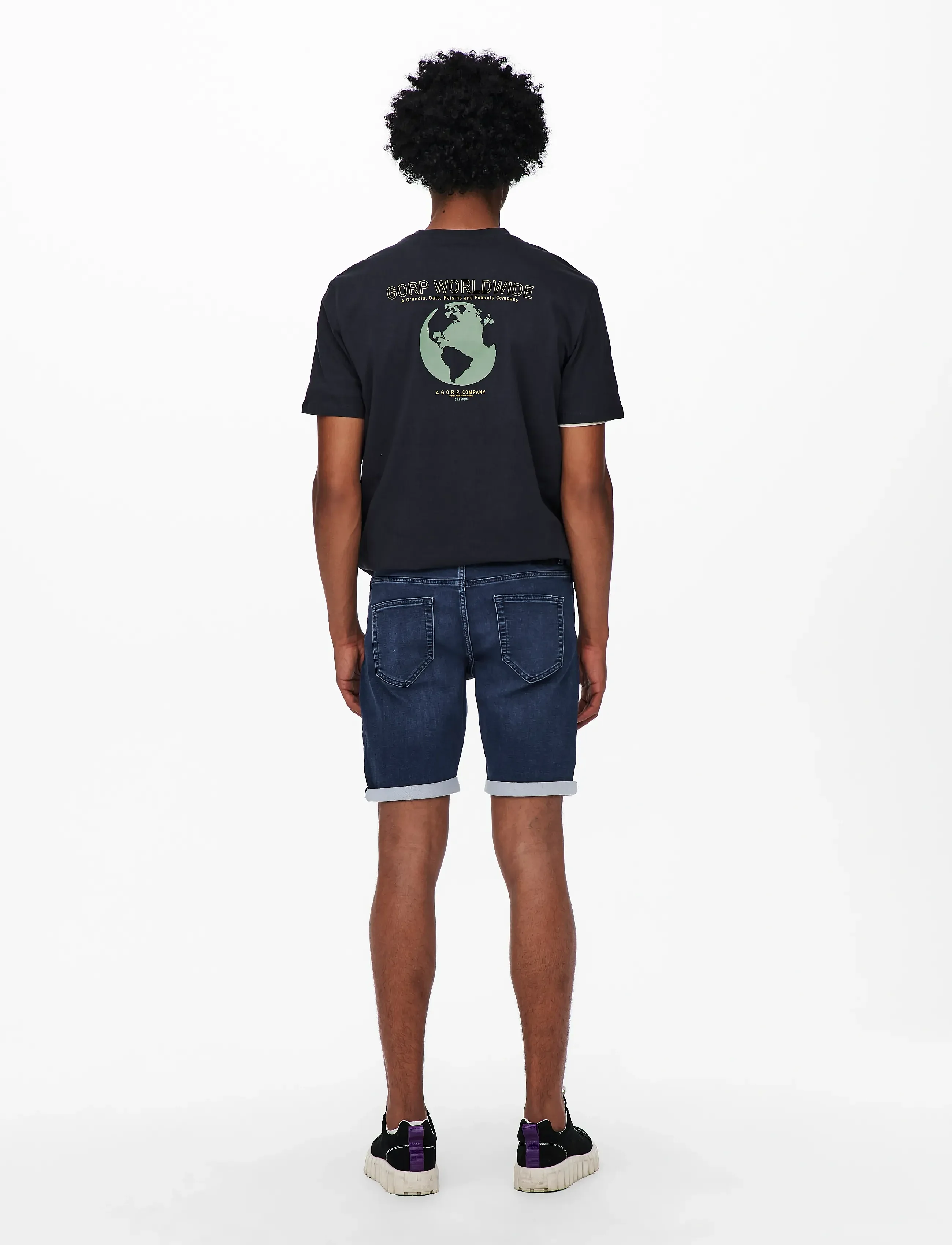 ONLY & SONS Blue Denim Jogger Shorts