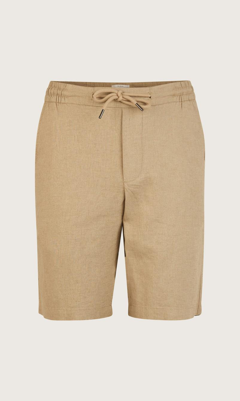 Marinblå linneshorts med justerbar dragsko