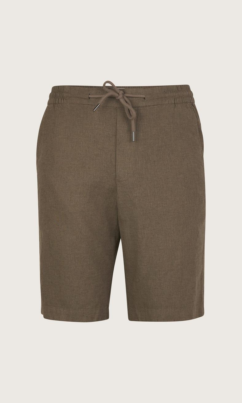 Marinblå linneshorts med justerbar dragsko