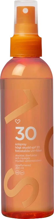 Hjärtats Transparenta Solspray SPF 30, 200 ml