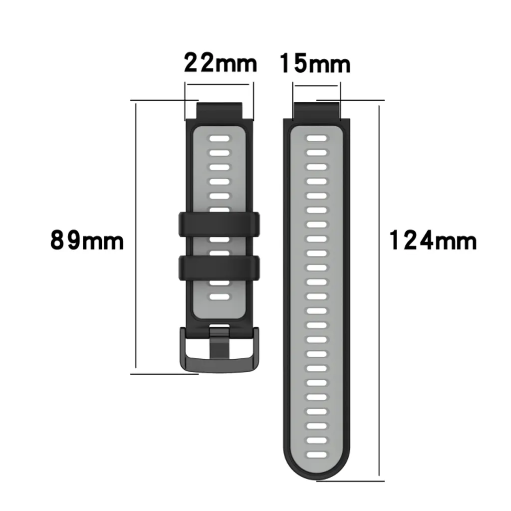 Garmin Forerunner 735XT Silikonarmband Svart/Grå