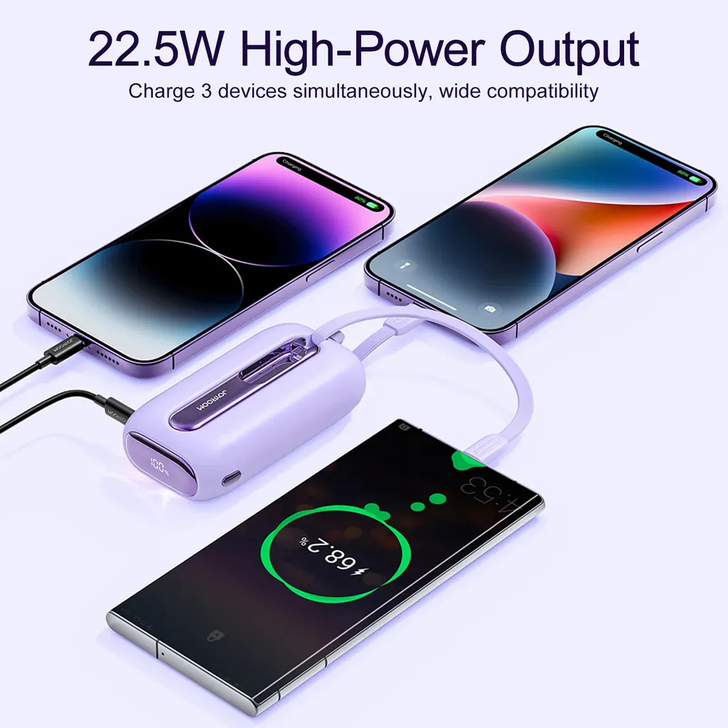 Joyroom Colorful 22.5W 10000mAh Powerbank Lila