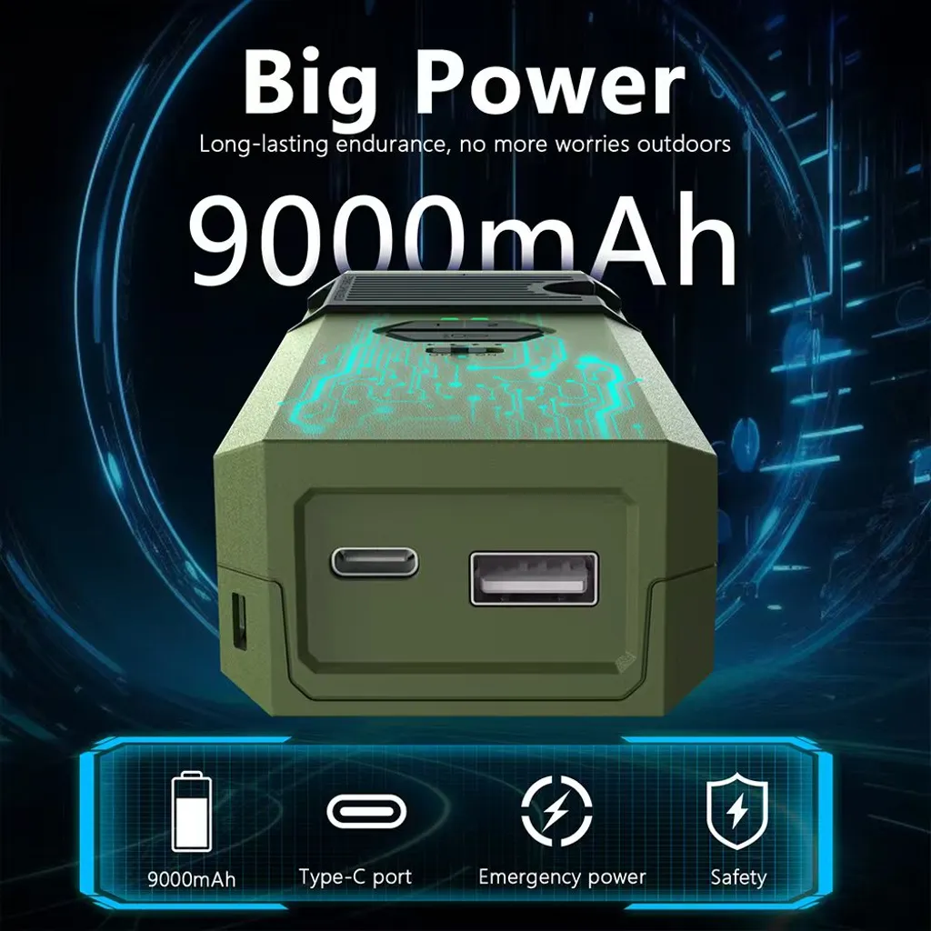 3-i-1 Myggavvisande Powerbank 9000mAh med Ficklampa