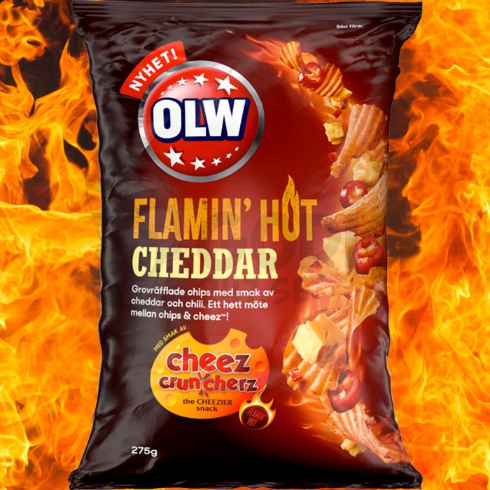 OLW Flaming Hot Cheddar Chips 275g