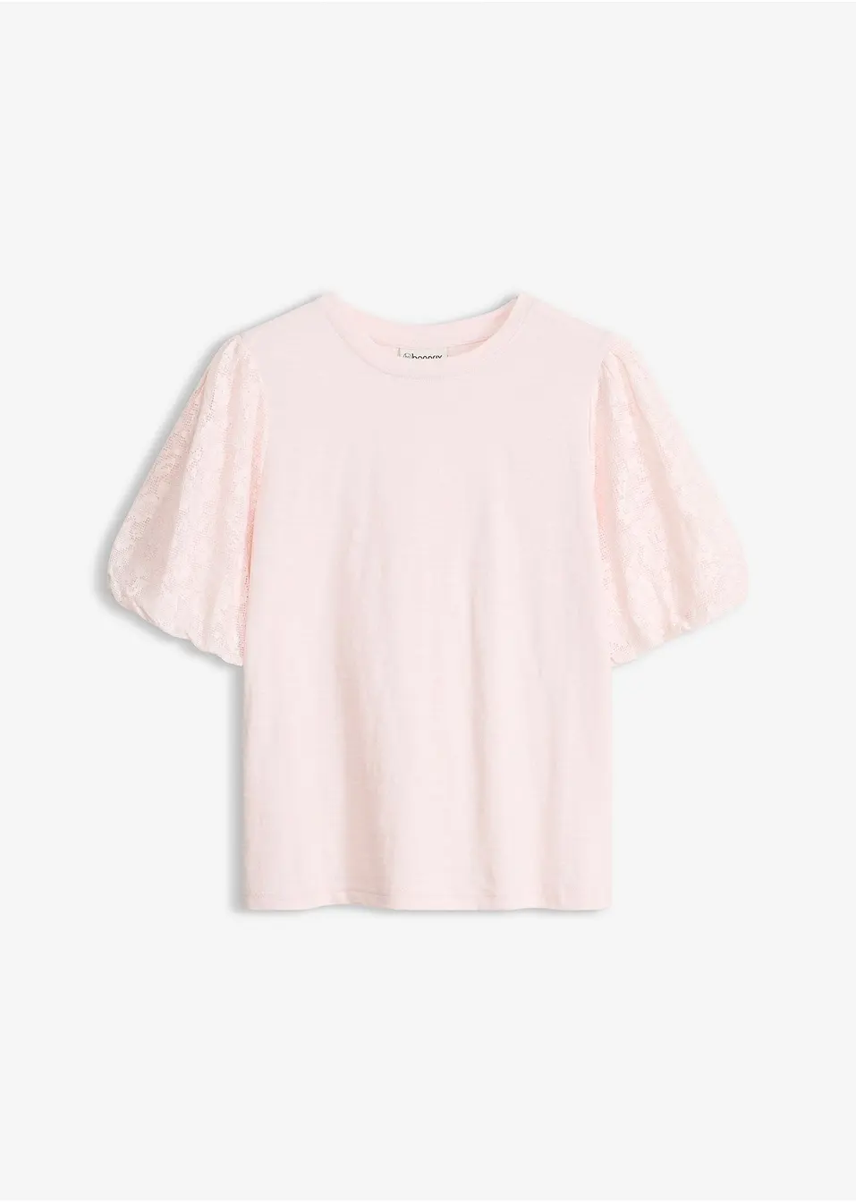 Elegant ljusrosa topp med spetsärmar