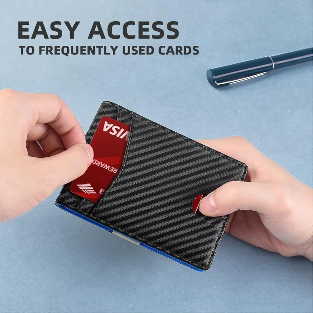Elegant plånbok med RFID-skydd svart/blå