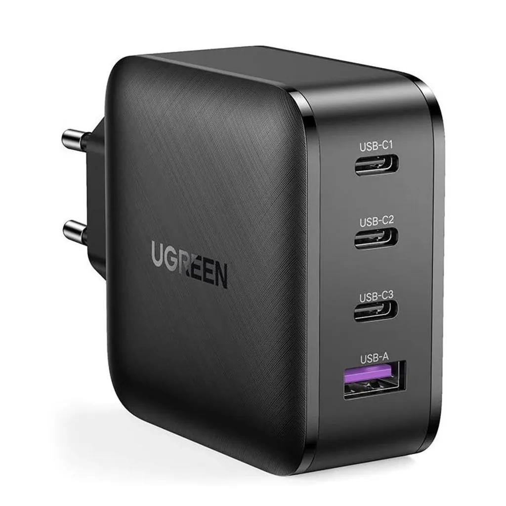Ugreen GaN Snabbladdare 65W 3xUSB-C USB-A