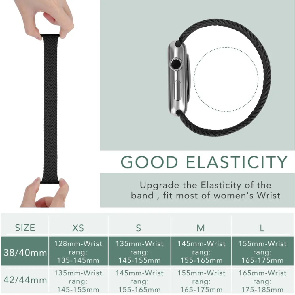 Apple Watch Flätat Nylonarmband Grå