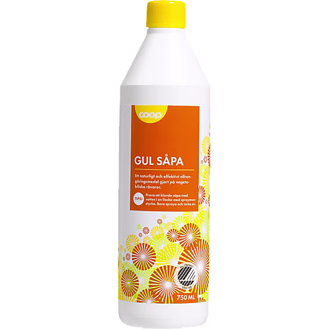 Grön/Gul Såpa. Coop. 750 ml. 