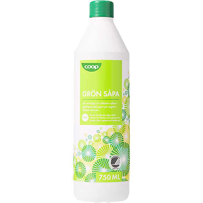 Grön/Gul Såpa. Coop. 750 ml. 