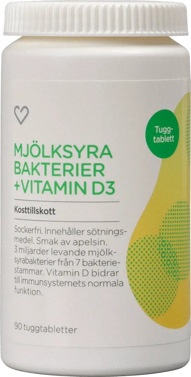 Hjärtats Mjölksyrabakterier D3 Tuggtablett 90 st