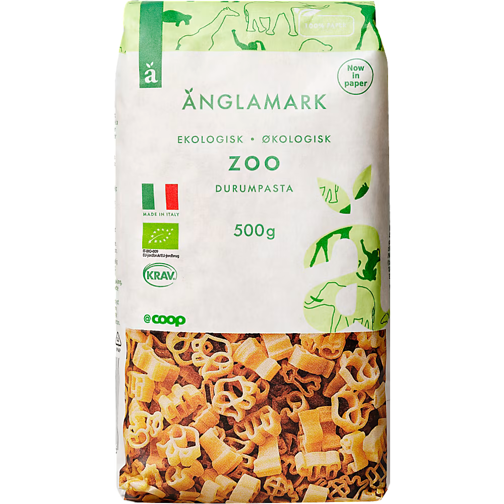 Änglamark Eko Pasta Zoo. 500 g.
