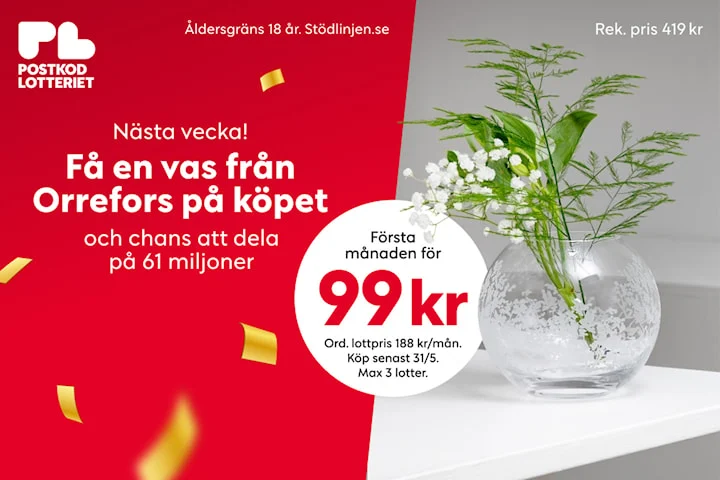 Första månaden för 99 kr, Orreforsvas ingår