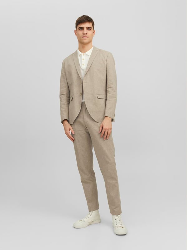Jack & Jones Riviera Linen Slim Fit Blazer Beige