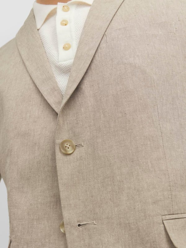 Jack & Jones Riviera Linen Slim Fit Blazer Beige