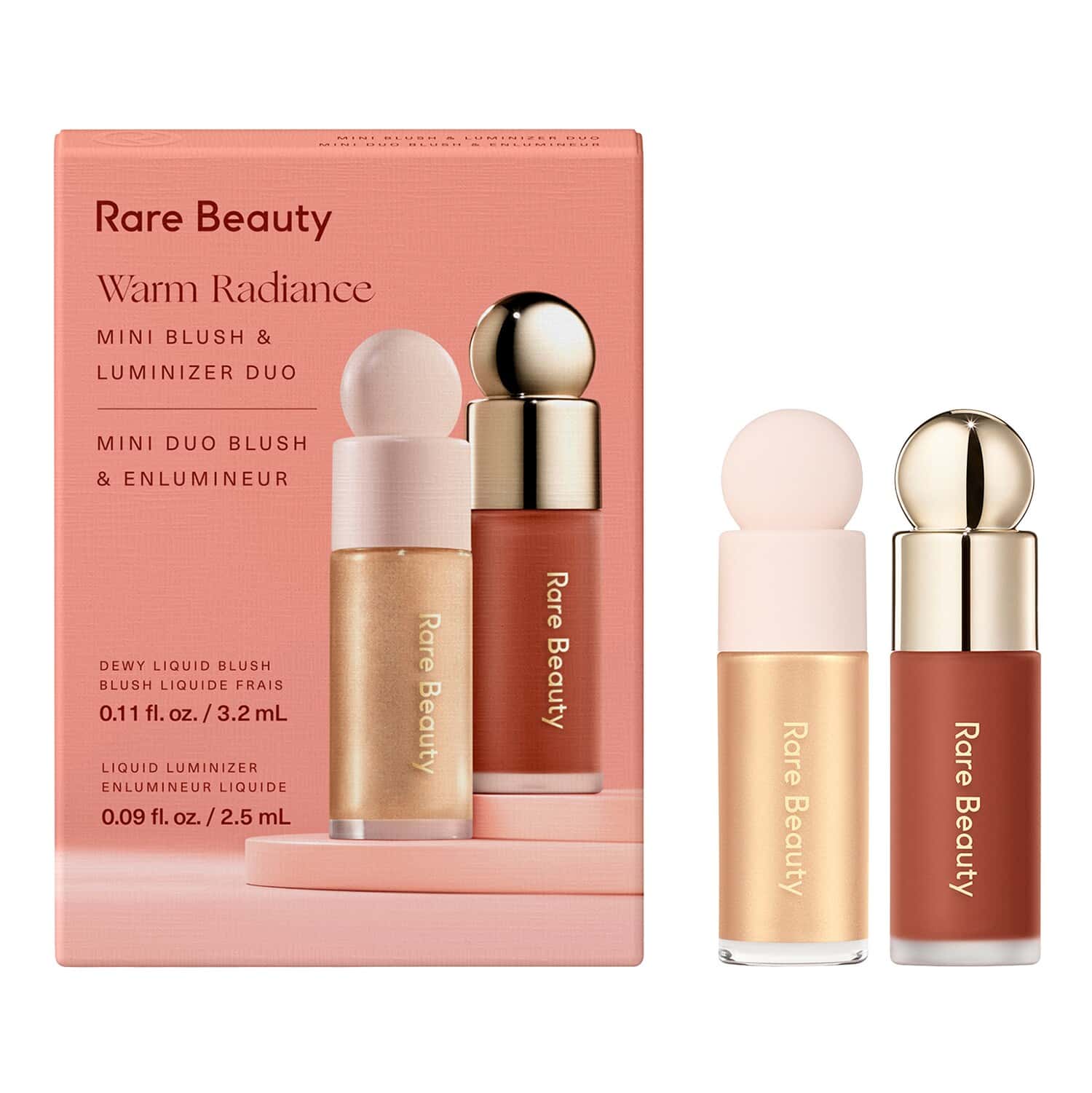 Warm Radiance Mini Blush & Luminizer Duo – Mini-duo med rouge och highlighter | RARE BEAUTY ≡ SE
