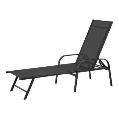 Solsäng 195x60 cm med justerbart ryggstöd
