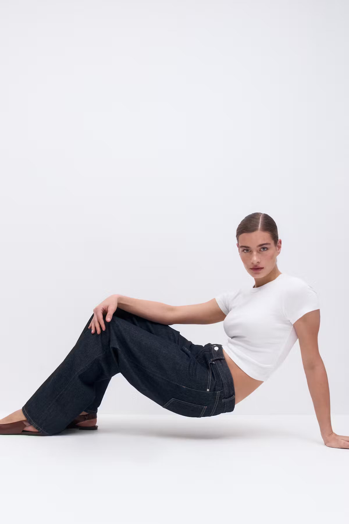 Vit basic tight top för dam