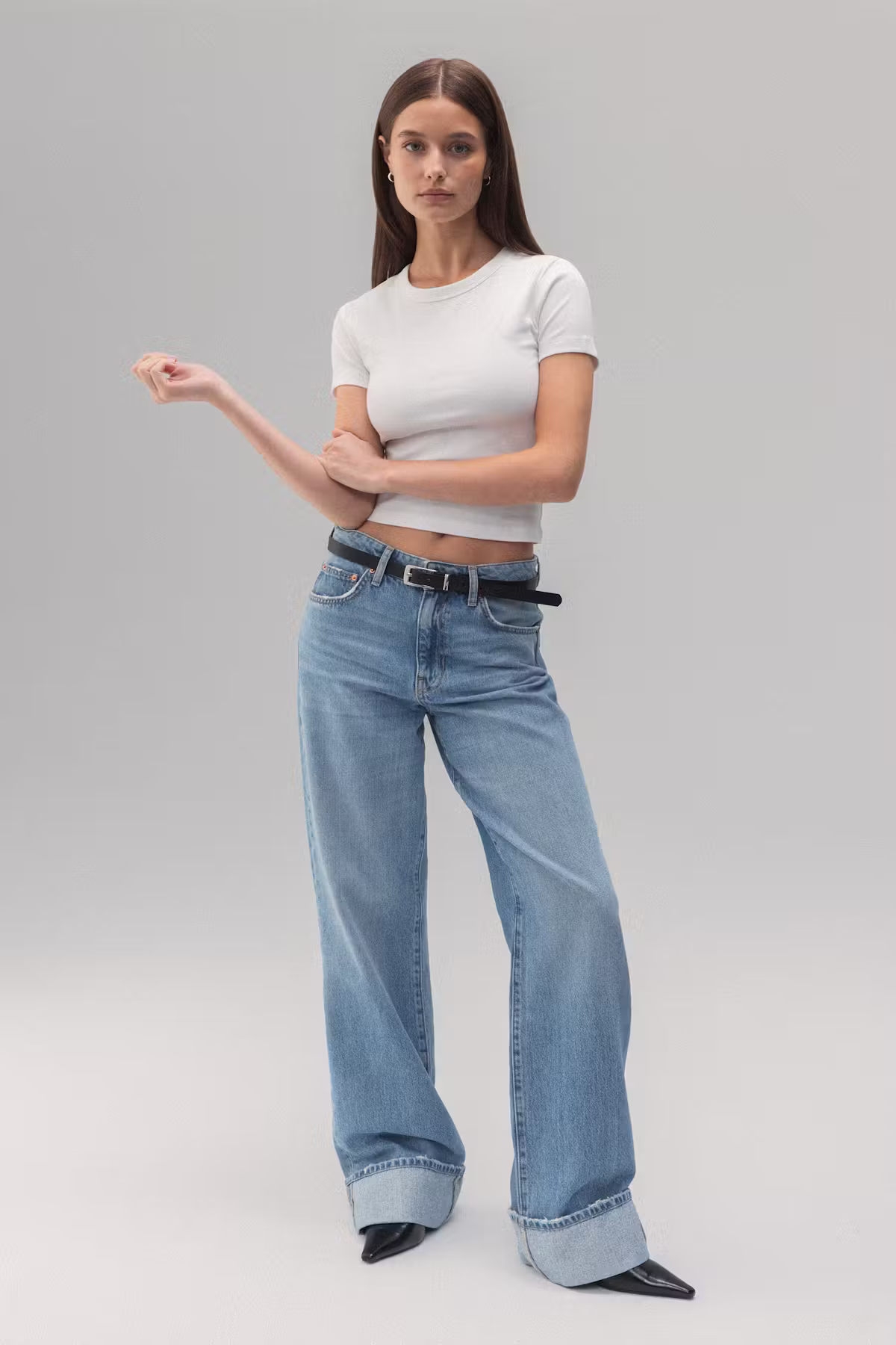 Vit basic tight top för dam