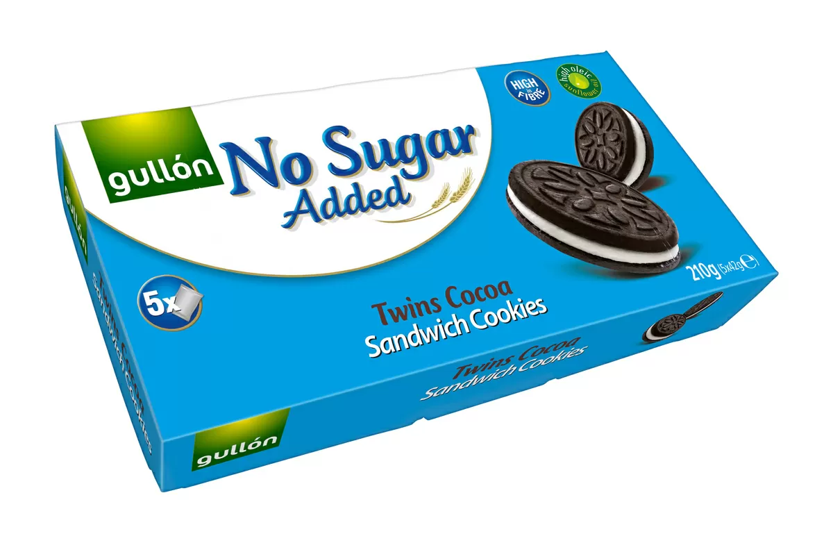 Gullón kakao-sandwichkakor utan tillsatt socker 210 g