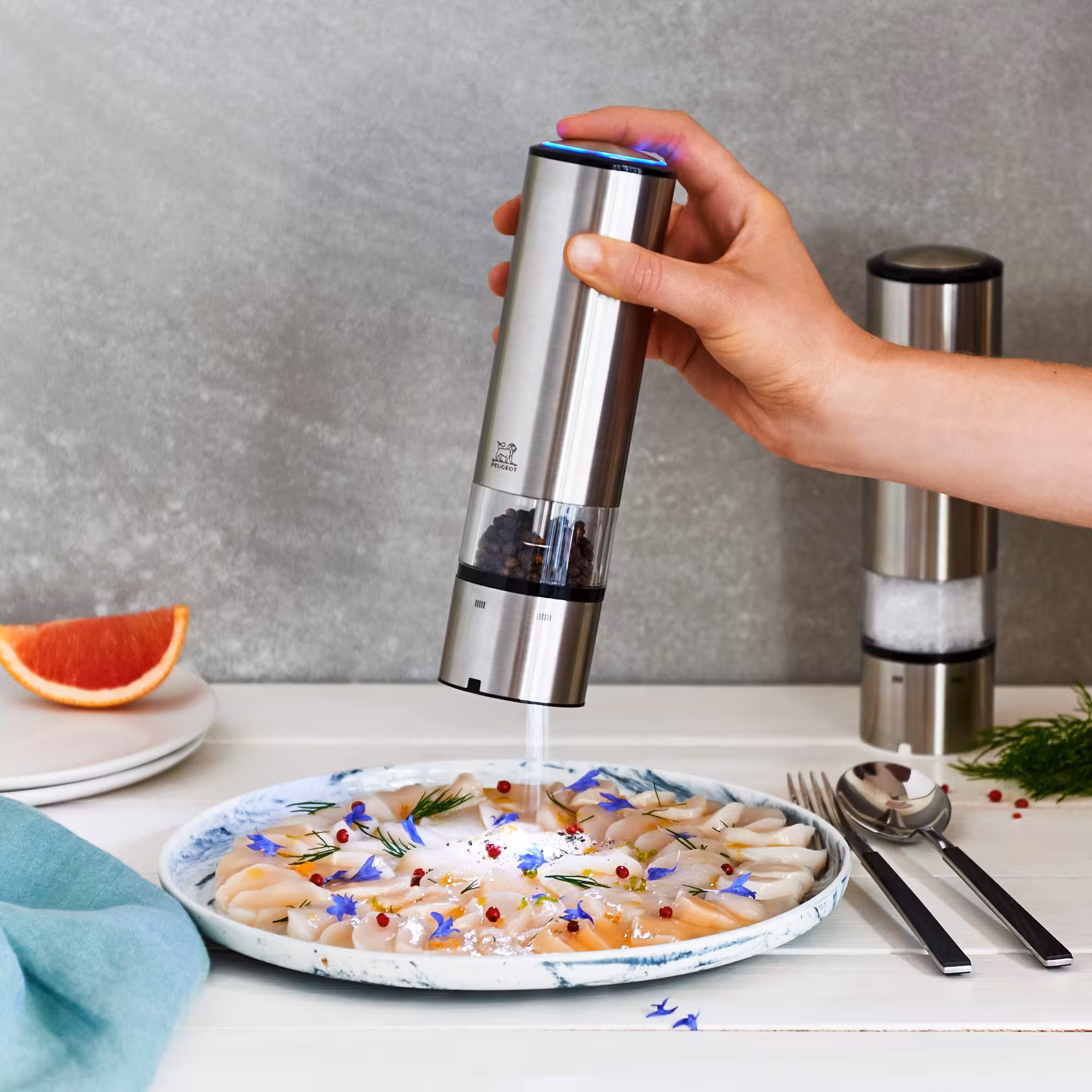 Elektrisk Salt- & Pepparkvarn20 cm Rostfritt Stål