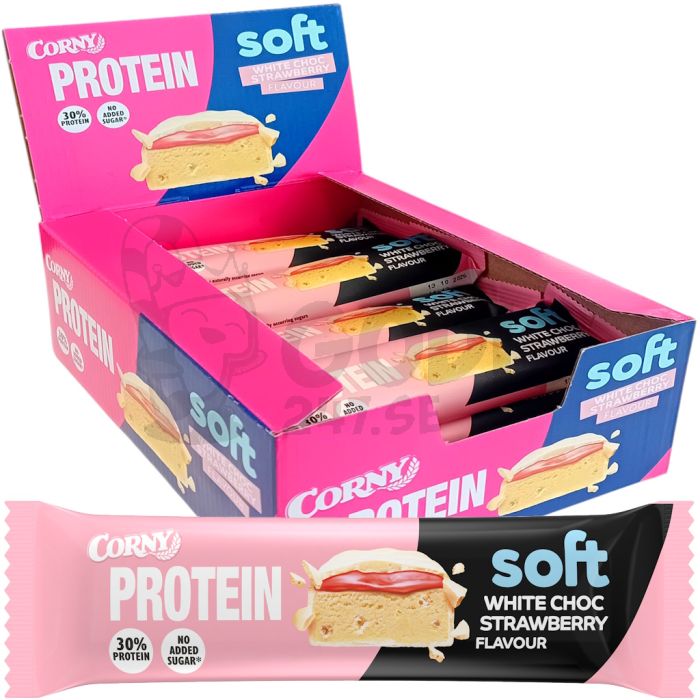 Corny Soft Protein White Chocolate Strawberry Bars