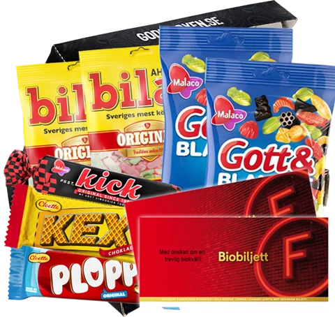 Biobiljetter och biogodis i elegant presentbox