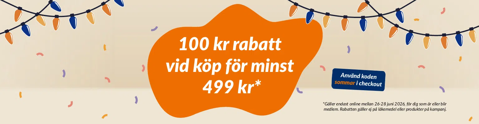 Medlemsrabatt 100 kr vid köp 499+