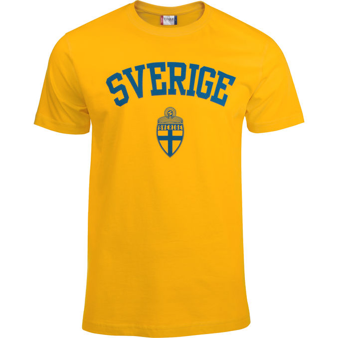 Gratis CLIQUE T-shirt Junior Sweden Gul Stl. 130-140