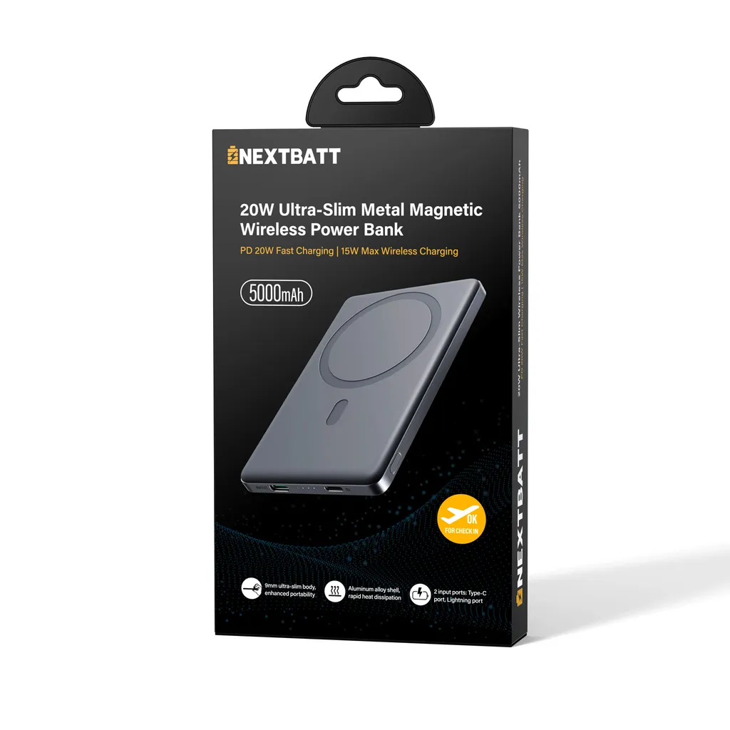 NEXTBATT Magnetisk Trådlös Powerbank 5000mAh 20W